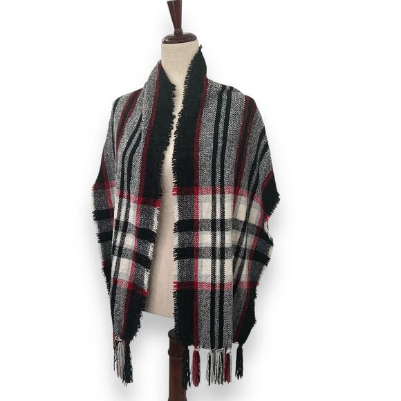 Style & Co Winter Tartan Plaid Chenille Fringe Scarf Rectangle Festive NEW - Picture 10 of 15